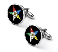 Oes Eastern Star Fashion Men's Cufflinks Alloy Shirt Suit Cuff Links for Formal Events Business Occasions 2.0cm
