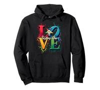 OES Sisters Are LOVE Colorful Watercolor Splat Eastern Star Pullover Hoodie