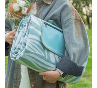 OESSUF Picnic Blanket Waterproof 200x200cm, Extra Large 3-Layer Thicking Beach Blanket Outdoor Camping Blanket Machine Washable Foldable Picnic Mat Scandinavia Green