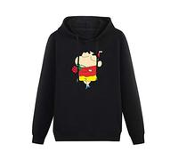 oeste Men's Hoodies Comfortable Couples Cutey Shin Chan Sweatshirt Pullover Classic Hoody XL Black
