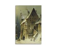 OESYSETCO A Small Town in The Rhine Poster Poster Decorative Painting Canvas Wall Posters And Art Picture Print Modern Family Bedroom Decor Posters 08x12inch(20x30cm)