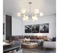 OEUBEQ Sputnik Pendant Light 12-Light Mid Century Metal Chandeliers for Dining Room Kitchen Island Modern Globe chandelier Ceiling Hanging Fixture Living Entryway Foyer Height Adjustab