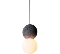 OEUBEQ Stair Chandelier Light Luxury Postmodern Glass Pendant Light Black Terrazzo Glass Chandelier Double Round Gourd Shape Ceiling Hanging Lamp E27 Single Head Lighting for Kitchen Isla