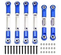 Oeudire 6PCS Aluminum Adjustable RC Tie Rods Linkage Turnbuckles Toe Links Set for 1/10 New V3 3S Upgrade Parts,Replace(Blu)