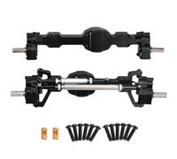 Oeudire Aluminum Alloy CNC Anodized Full Metal Front Rear Portal Axle for JJRC 1/10 C8815 Willys MB Retro Jeep Upgrade Accessories(Black 1 Set)