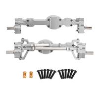 Oeudire Aluminum Alloy CNC Anodized Full Metal Front Rear Portal Axle for JJRC 1/10 C8815 Willys MB Retro Jeep Upgrade Accessories(Silver 1 Set)