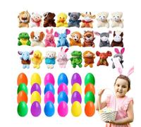 Oeufs De Pâques Remplis De Peluches - Mini Doudou Mignon, Petit Animal | Jouet Prérempli Amusant For Pâques Panier Garnis Cadeaux Surprise Chasse Printemps Fête Enfantine École Célébration Dimanche.