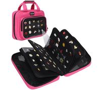 Oeun fan Enamel pin display bag, 8-page pin trading book, collectible pin board, suitable for storing pins, brooches, patches(pink)