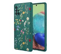 OEURVQO Case for Galaxy A71 5G Samsung A71 5G Floral Phone Case Soft Touch Liquid Silicone Fluffy Lining Wireless Charging Compatible Protective Phone Cover for Samsung Galaxy A71 5G,Lush Green