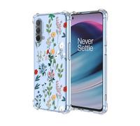 OEURVQO for Oneplus Nord CE 5G Case,Clear Lush Flower Pattern,Soft Silicone TPU Shockproof Bumper,Protective Phone Cover for 1+Nord CE 5G (Lush Flora)