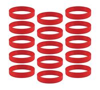 OEUVREBY 15x/Pack Simple Silicone Wristbands Fashion Rubber Bracelets Red