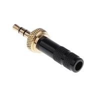 OEUVREBY 3.5 mm Screw Lock Stereo Jack Male Plug Metal Audio Solder Adapter black