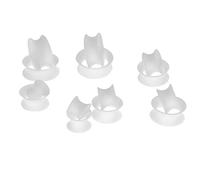 OEUVREBY 7 Pairs Lot Flexible Silicone Ear Gauges Thin Soft Plugs Flesh Tunnels White