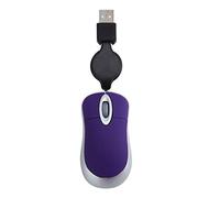 OEUVREBY Computer Mouse Wired Optical Cute Telescopic Retractable USB Cable Ergonomic Design Adjustable Gaming Mice Office Kids Purple