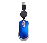 OEUVREBY Computer Ultra-lightweight 3 Buttons Mouse Wired Universal Telescopic Retractable Ergonomic Design Gaming Mice Office Blue
