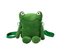 OEUVREBY Frog Crossbody Bag Stylish Creative Handbag Zipper Casual Women Shoulder Bag Dark Green 14x17x5 cm