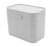 OEUVREBY Makeup Cotton Pads Holder Cotton Swab Balls Box for Makeup Sponge Countertop Gray