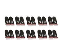 OEUVREBY Mobile Game Fingertip Sleeves Breathable Elastic Gaming Covers Silver Fiber Sensitive 24Pin Knitting Portable Gamer Gloves 10 Pairs No.03