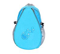 OEUVREBY Pickleball Paddle Backpack Container Tote Pocket Mesh Kids Tennis Racket Bag Blue Sky Blue 40x28x15 cm