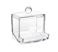 OEUVREBY Square Q-tips Cotton Swabs Holder Cotton Swabs Storage Stand Rack Organizer Box Cosmetic Makeup Case