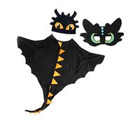 OEUVREBY Toothless Dragon Costume Cosplay for Halloween Gifts Toys Dinosaur Dress up black