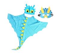 OEUVREBY Toothless Dragon Costume Cosplay for Halloween Gifts Toys Dinosaur Dress up light blue