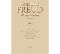 oeuvres complètes - psychanalyse - vol. XV : 1916-1920: Au-delà du principe de plaisir. L'inquiétant. Un enfant est battu. Un cas d'homosexualité féminine. Autres textes