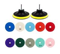 Oewnvmd 12Pcs 3 inch Diamond Polishing Pads Set Wet/Dry Polishing Kit for Stone Concrete Marble Floor Grinder Polisher
