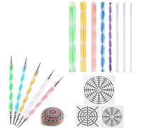 Oewnvmd 16 Pcs Mandala Dotting Tools for Painting Rocks Mandala Stencils Kit Ball Stylus Clay Sculpting Carving Tools