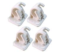 Oewnvmd 2Set 4Pcs Self-Adhesive Hooks Wall Mounted Curtain Rod Bracket Shower Curtain Rod Fixed Clip Hanging Rack
