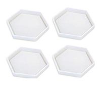 Oewnvmd 4 Pack Hexagon Silicone Coaster Silicone Resin Mold, Clear Epoxy For Casting With Resin, Concrete, Cement And Polymer Clay