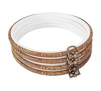 Oewnvmd 4 Pieces 8.4 Inch Embroidery Hoops Imitated Wood Display Frame Embroidery Hoops Plastic Antique Embroidery Frame Bulk Circle Embroidery Hoops