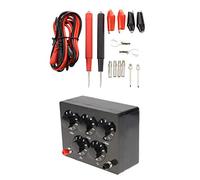 Oewwthy 1Pcs Black Resistance Box Iron Variable Decade Resistor 0-9999.9 Ohm 165X125X60Mm for Physical Teaching & 16Pcs Banana Cable Measuring Cable Probe Test Lead Test Lead