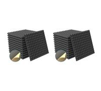 Oewwthy 24 Pack Acoustic Foam Self-Adhesive Pyramid Foam,Sound Insulation Sound Absorber for Sound Studio, Study, Home