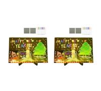 Oewwthy 2X Acrylic LED Draw Board Toy LED Note Board for Kids Gift for Scratch Adjustable Erasable Letter Message Board