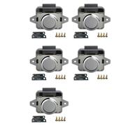 Oewwthy 5 Set 26mm Push Lock Button Catch Lock Motorhome RV Cabinet Cupboard Door Knob, Chrome