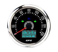 Oewwthy 85MM GPS Speedometer with GPS Antenna 7Colors Backlight Digital LED Odometer Gauge for 12V24V Car Boat Marine 0-160MPH,A