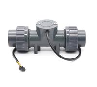 Oewwthy DN32 PVC Digital Flowmeter Pipe-Mounted LCD Flowmeter Suitable for Water Irrigation Wastewater Chemical Industrial Liquid Measurement