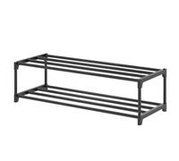 Oewwthy Sturdy Metal Shoe Rack Under the Bed-for Small Spaces, Front Door Organizer Black