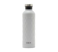 OEX Double Wall Drinks Bottle, Stainless Steel Water Bottle, Thermal Flask, Hydro Flask, Suitable for Hot or Cold Drinks (Light Grey, 750ml)