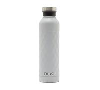 OEX Double Wall Drinks Bottle, Stainless Steel Water Bottle, Thermal Flask, Hydro Flask, Suitable for Hot or Cold Drinks (Light Grey, 500ml), (OEXDWF)