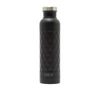 OEX Double Wall Drinks Bottle, Stainless Steel Water Bottle, Thermal Flask, Hydro Flask, Suitable for Hot or Cold Drinks, Black, 500ml