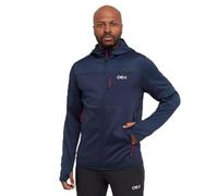 OEX Men’s Kinloch Hoody with Integrated Thumb Loops, Active Fit with Stretch Fabric, Technical Fleece Midlayer, Activewear (UK, Alpha, M, Regular, Regular, Navy)