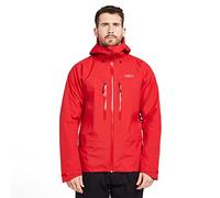 OEX Men’s Tirran Waterproof Jacket with Wired Peak Adjustable Hood & Athletic Fit, Breathable, Durable Ripstop, Technical Raincoat (UK, Alpha, XL, Regular, Regular, Red)