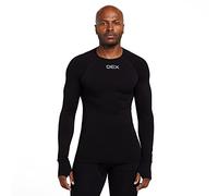 OEX Men's Barneo Long Sleeve Baselayer Top with Raglan Sleeves and Thumb Loops, Lightweight, Moisture Wicking & Quick Drying Shirt (UK, Alpha, XXL, Regular, Regular, Dark Green)