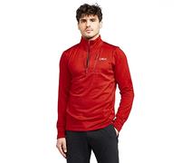 OEX Men's Basalt Alpine Half Zip Long Sleeve Top with Zipped Chest Pocket & Thumb Loops, Lightweight & Breathable Baselayer (UK, Alpha, XS, Regular, Regular, Red)