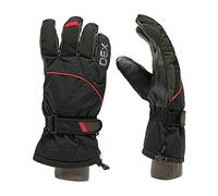 OEX Men's Summit Waterproof Gloves, Black/Molton Lava, M