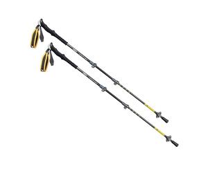 OEX Ultralite Carbon X Walking Poles, 4-Section Carbon Fibre, 105-135cm Adjustable Length, Extended Foam Grip, Carbide Tips, Trekking Baskets, 170g Each