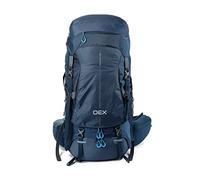 OEX Vallo 70 Litre Rucksack with Intergrated Raincover & Fully Adjustable Harness System, 70L Backpack, Bag for Men & Women, Multiple Pockets, Camping, Hiking, Trekking, Travelling, Outdoors, Blue