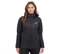 OEX Women’s Kintra Down Jacket with Wired Peak Adjustable Hood & Athletic Fit, Water-repellent, Lightweight & Packable Winter Puffer Coat (UK, Numeric, 12, Regular, Regular, Black)